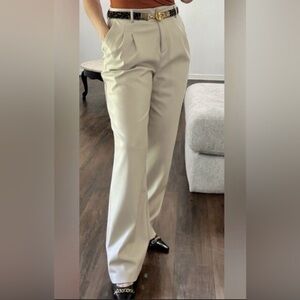 House of Harlow Vegan Leather 1960 Straight leg Pant - Cream